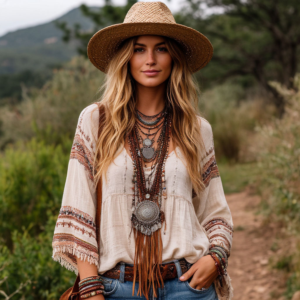 Boho style clothing and accessories