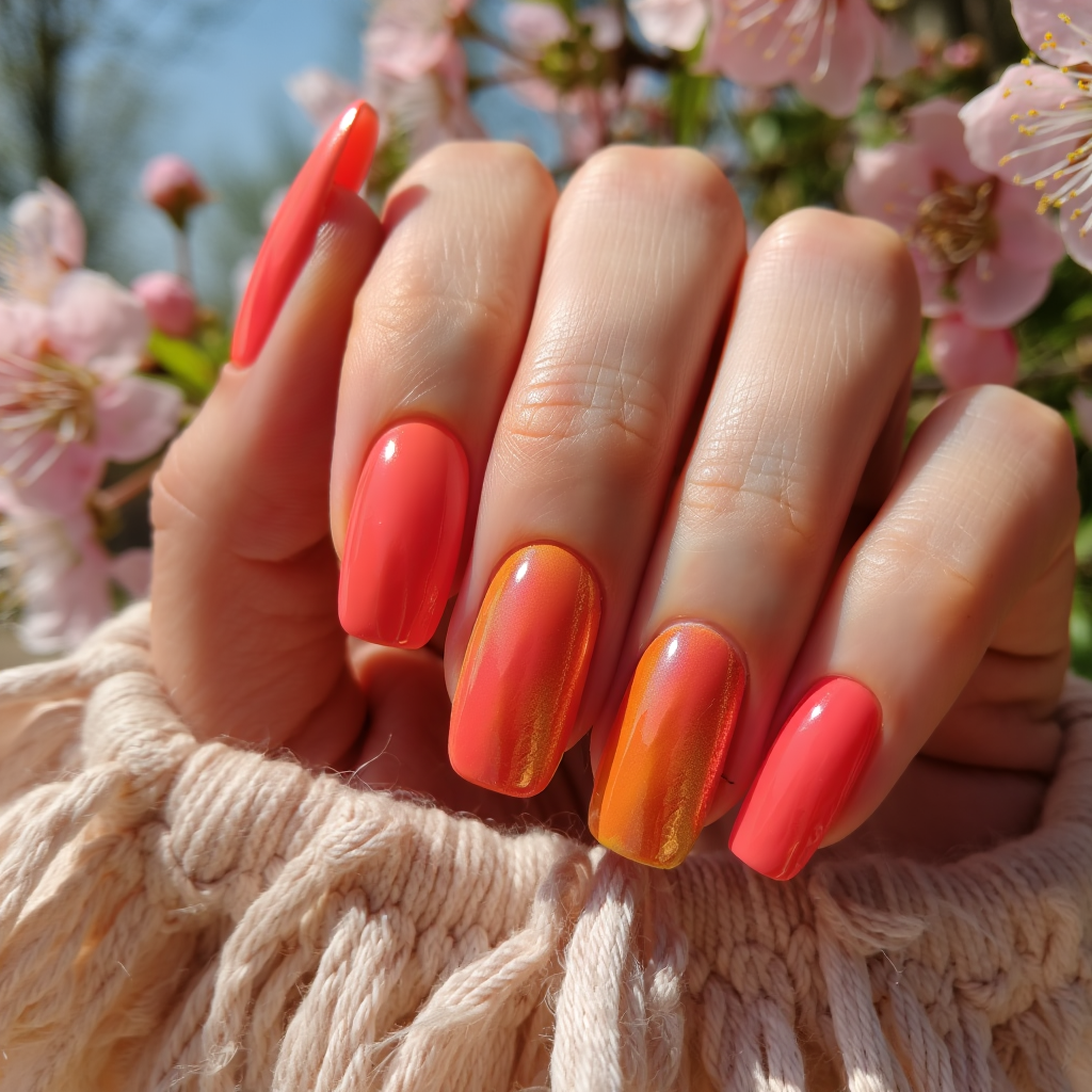 Spring’s golden glow nails