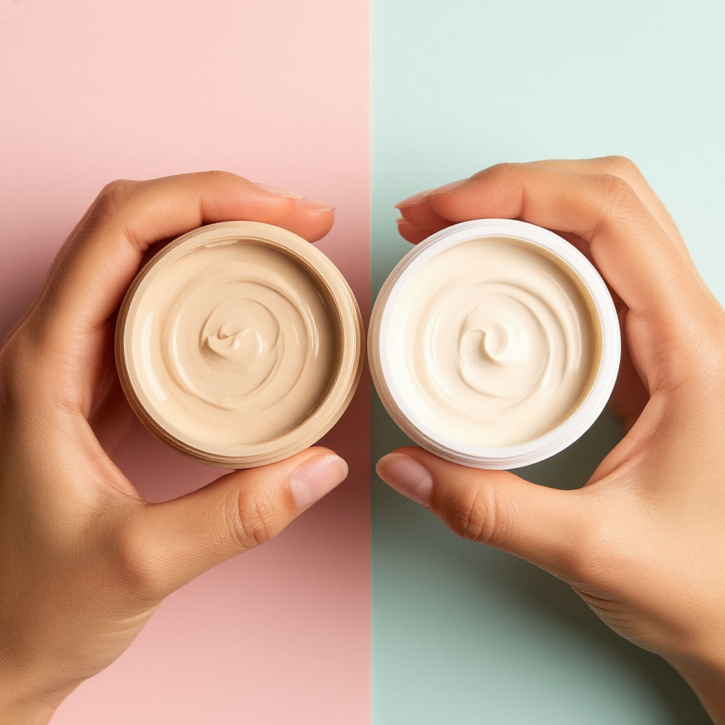 Texture comparison of bb and cc cream for choosing a cream